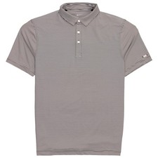 Nike Golf Polo Sz M Black/Smoke Grey Striped Dri-FIT Athletic Shirt