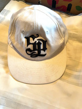 SP Southpole Boys Fitted Hat White Size 6 1/2 Embroidered 6 Panel Cotton Cap