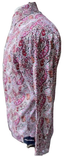 Camisa de vestir John Lennon multicolor con botones cachemira para hombre mediana 15,5-16 algodón - Imagen 6 de 10