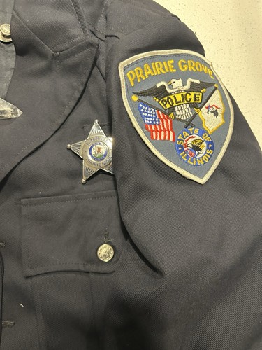 Prairie Grove Police Uniform Jacket Size Small Long Sleeve Full Zip Patched Blue - Afbeelding 2 van 14