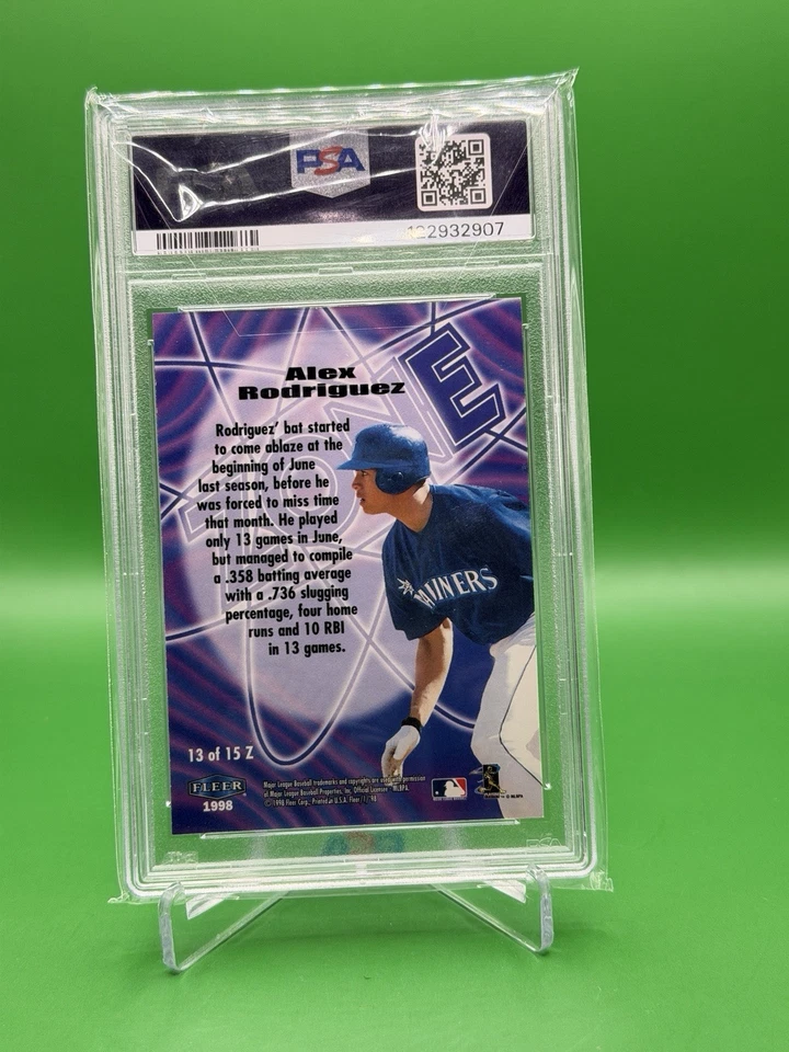 ALEX RODRIGUEZ PSA 9 1998 FLEER TRADITION #13 Z ZONE MARINERS  - Image 2 of 2