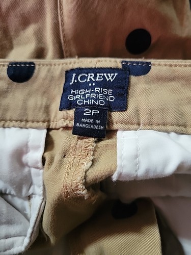 J. Pantaloni chino Crew a pois vita alta ragazza donna taglia 2P beige - Foto 5 di 5