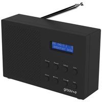 Groov-e Paris Portable DAB FM Digital Radio Bluetooth Speaker Alarm Clock Black