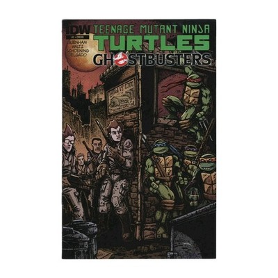TEENAGE MUTANT NINJA TURTLES/GHOSTBUSTERS 1 RETAILER 1:10 EASTMAN RI VARIANT IDW