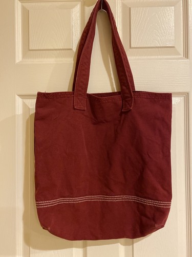 Abercrombie & Fitch New York Vintage Logo Canvas Tote Bag Cranberry Red - 第 4/5 張圖片