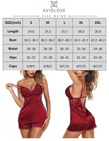 Women Sexy-Lingerie Sleepwear Satin Silk Babydoll Lace Nightwear Pajamas Set