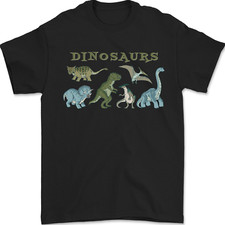 Dinosaurs T-Rex Triceratops Pteranodon Mens T-Shirt 100 Cotton