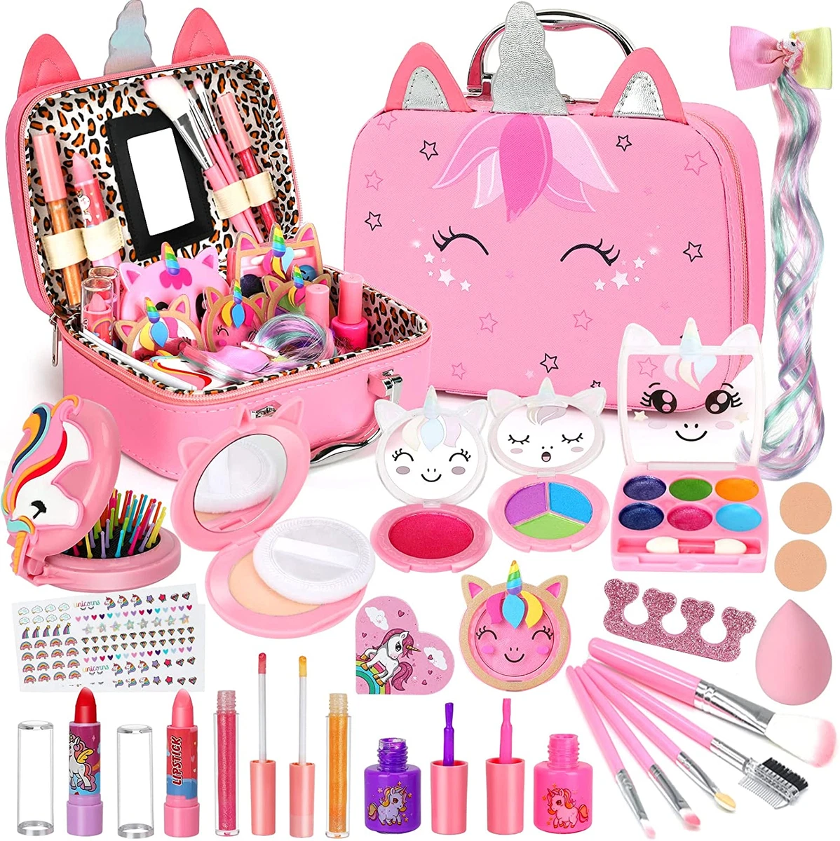 Kids Washable Makeup Girls Toys - Girls Makeup Kit for Kids Make up Set  Real Mak