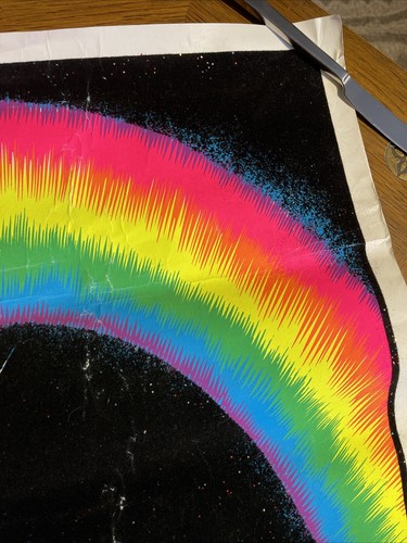 Vintage 1980 Unicorn In Paradise Funky 23”x35” Flocked Blacklight Poster USA 939 - Picture 5 of 24