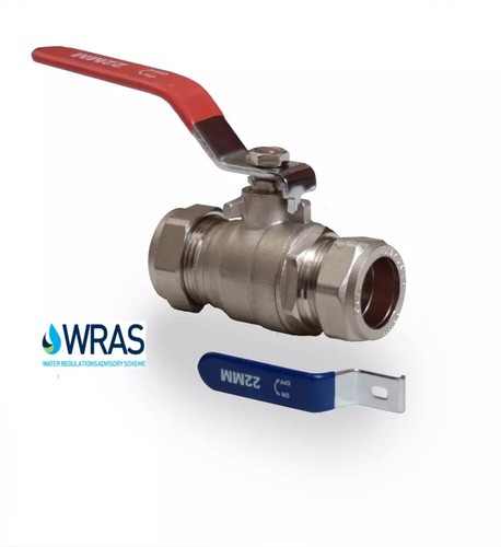 Full Bore Lever Ball Valve15mm, 22mm, 28mm Blue & Red Handle Included - Picture 13 of 21
