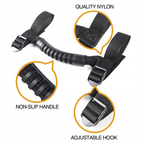 Universal 4x Black Roll Bar Grab Handels for Jeep Wrangler CJ-JL 1955-2022 US - Picture 7 of 10