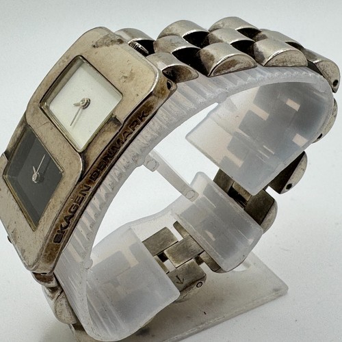 Skagen Quartz Watch 80USC Unisex Dual Movements Rectangle ~ For Parts Repair - Picture 4 of 6