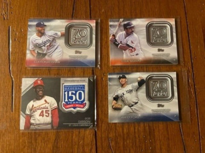 Lot of 4 Topps  Ann. Logo Patch Cards - B. Gibson, W. Ford, Kershaw, E. Murray