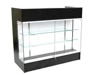 Black Laminate Wood 48" Display Showcase Register – POS Checkout Counter