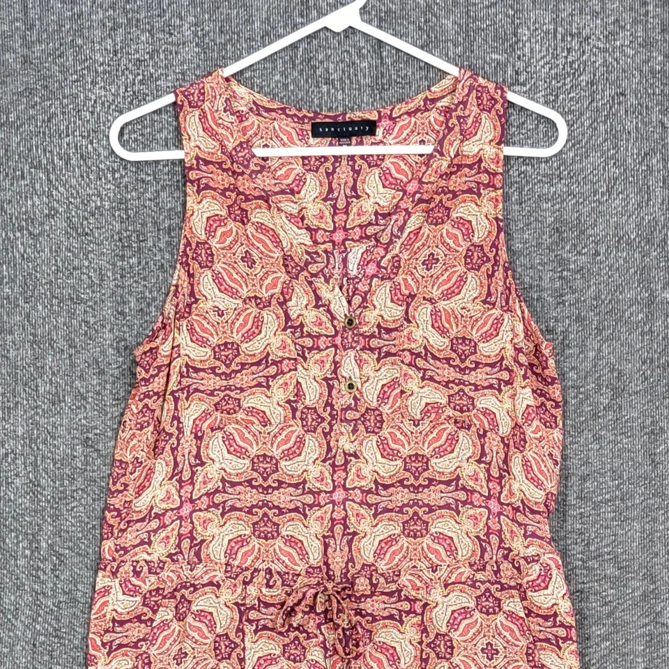 Pantalones Cortos Sanctuary Mameluco Mujer Mediano Rosa Púrpura Sin Mangas Paisley Foto 2 de 4