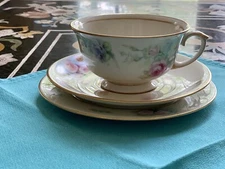 VINTAGE TEA CUP AND SAUCER And Plate Hand-painted And Signed