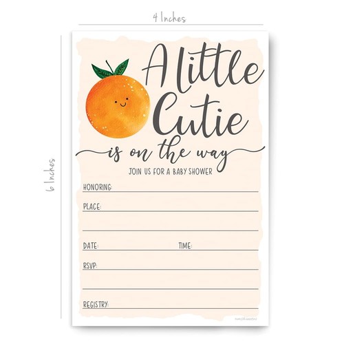 Little Cutie Baby Shower Invitations 20 Count With Envelopes - Gender Neutral... - Picture 6 of 9