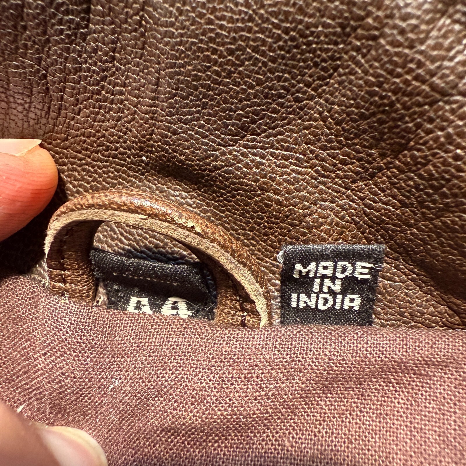 FILA Saville Row Giacca Pelle Uomo XL (44) Marrone Vintage Bomber A2 Flight Cockpit