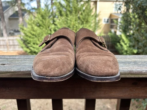 TOM JAMES Brown LAXTON Suede Leather Buckle Loafers Shoes Men’s Size 11.5 D