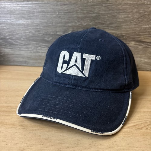 CAT Hat Cap Strap Back Blue Outdoors Work Wear One Size Adjustable Mens - Picture 3 of 9