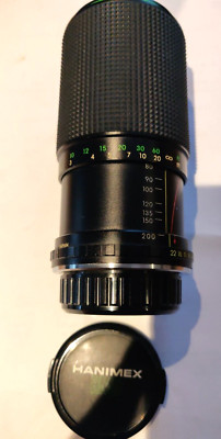 Hanimex MC 80-200mm F4.5 Zoomobjektiv.  Pentax PK Mount + Caps & Case
