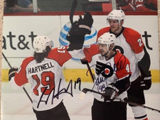 DANIEL DANNY BRIERE SCOTT HARTNELL PHILADELPHIA FLYERS AUTOGRAPHED SIGNED 8x10 3