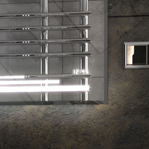 NEU DESIGN OPTILED 100*70 LEDSPIEGEL BADSPIEGEL KOSMETIKSPIEGEL UHR HEIZMATTE - Bild 9 von 9