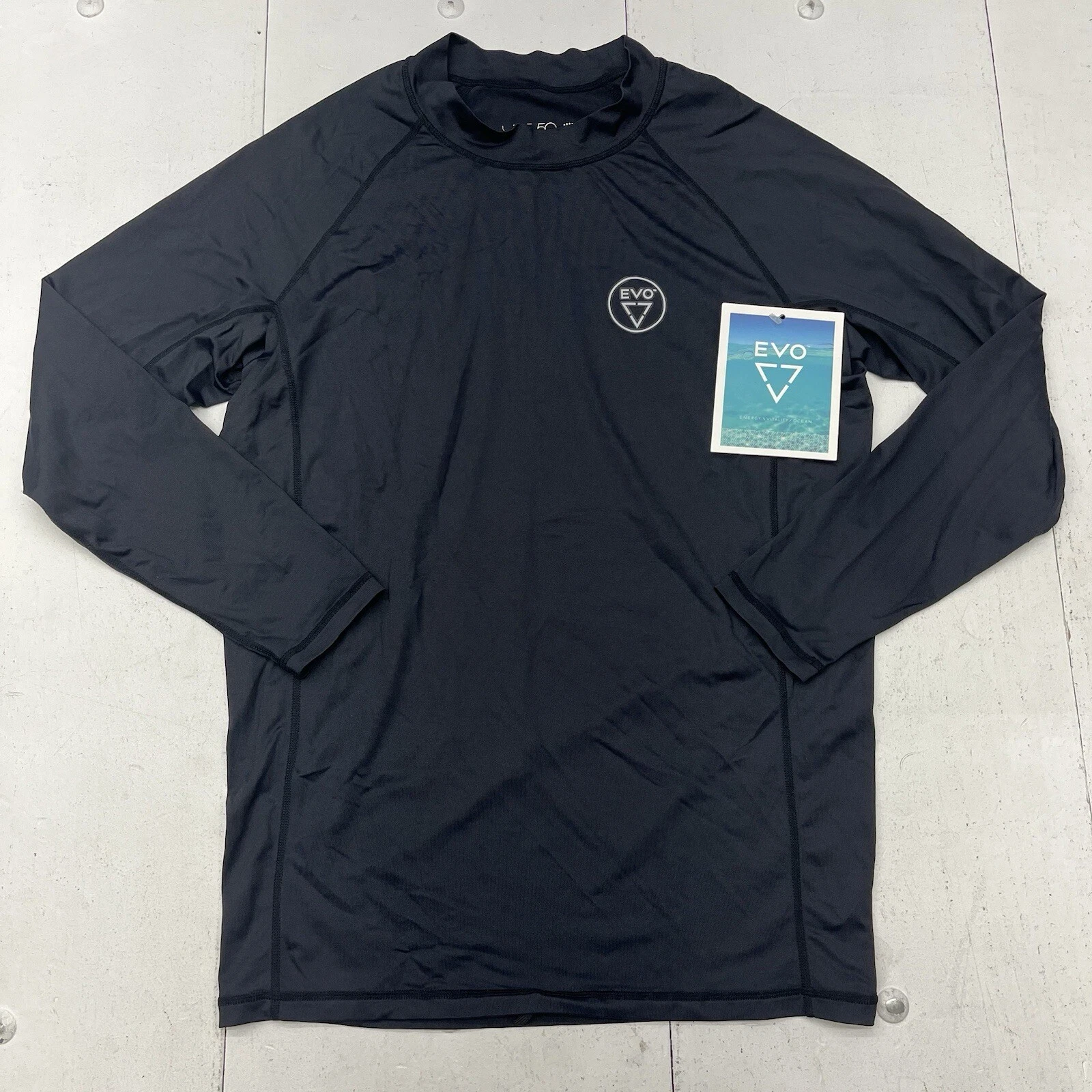 EVO Black UPF 50 Sun Protective Long Sleeve Spandex Shirt Men’s Size XL DEFECT