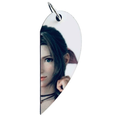 Cloud & Aerith Matched Heart Pendant Set | Final Fantasy 7 Couples Gamer Gift - Picture 4 of 7