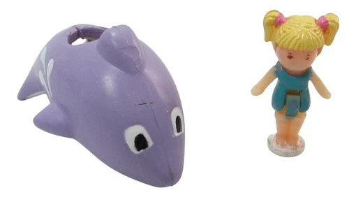 1992 Polly Pocket Vintage Tiny Tinas Dolphin Pen Pal Pencil Topper Bluebird Toys