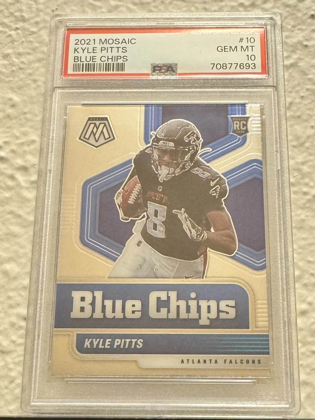 Kyle Pitts Panini Mosaic Blue Chips #10 Base