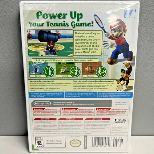 Mario Power Tennis Wii Brand New Game (Multiplayer, 2004 Sports) - Picture 3 of 3