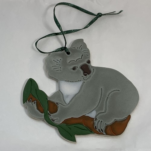 Vintage Tewksbury Handcrafted Porcelain Christmas Ornament Koala Bear Bamboo - Picture 2 of 5