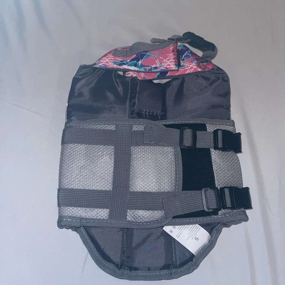 Dog Life Jacket S Pink Camo/ Reflective/ Rescue Handle/D-Ring/Lightweight - Image 4 of 4