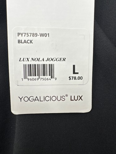 $78 Yogalicious Women’s Lux Nola Crossover Jogger - Black - Large -New With Tag - 第 6/6 張圖片