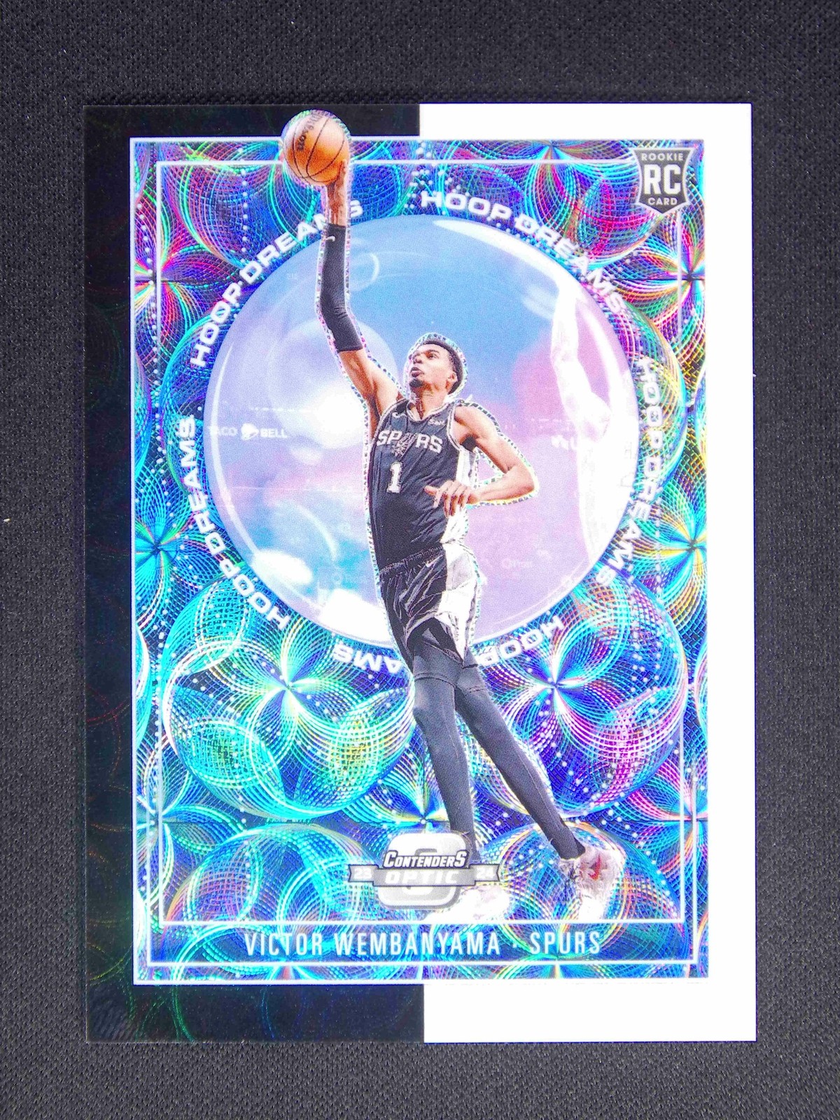 2023-24 Contenders Optic Victor Wembanyama RC Hoop Dreams Black White 1/25 #JSY