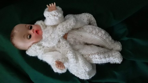 Doll Clothes Handmade knit coat suit for vintage Vogue Ginnette 8" fit baby 7" 9 - Picture 7 of 11
