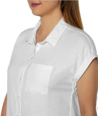 Orvis Women's Short Sleeve Linen Blend Shirt, White, Size      XL*