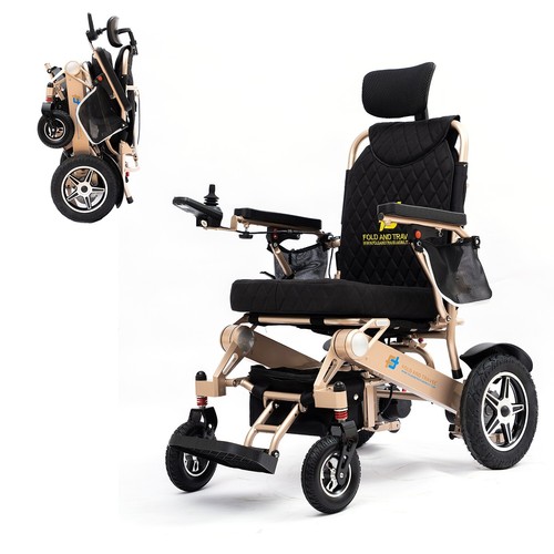 Manual Reclining Lightweight Foldable Electric Wheelchair with Remote Controller - Picture 19 of 22