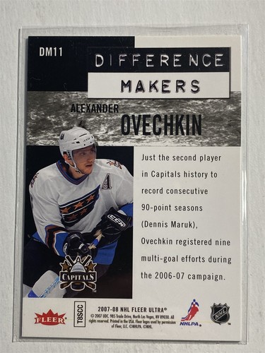 ALEXANDER OVECHKIN capitals 2007-08 Fleer Ultra Difference Makers #DM11 (H1) - Picture 2 of 2
