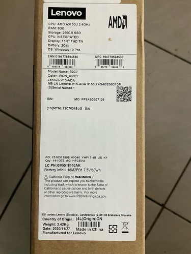 Lenovo V15 15.6" (256GB SSD AMD 8GB) Notebook Laptop Brand New - Picture 2 of 2