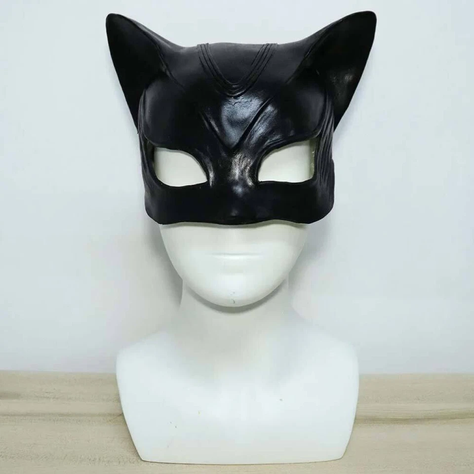 Masque en latex pour femme Cosplay noir Catwoman masques adulte Halloween pan... - Photo 3/4