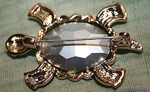 Beautiful 2-1/4" Rhinestone Turtle Pin / Brooch - Picture 4 of 4
