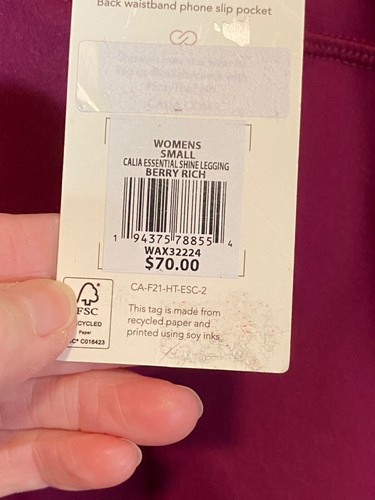 NUEVO CON ETIQUETAS Calia Leggings Esenciales de Tiro Alto Brillo Talla Pequeña Ricos en Bayas Súper Suaves - Imagen 18 de 21