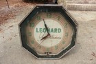 1940s Leonard Appliances Octagon Neon Lighted Clock Store Sign For Restoration