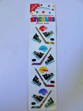 Vtg NIP Mrs. Grossman's Stickers Ice Hockey Photo Safe 3 Sheets Skates Sport