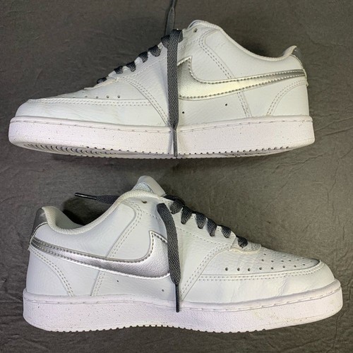 Nike Court Vision Zapatillas bajas para mujer Gris Plata Zapato Talla 6 - Imagen 2 de 11