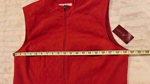 J M COLLECTION Vest Burnt Orange Faux Suede Sz 10 Quilted NEW w/Tags - Picture 10 of 12