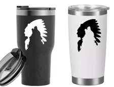 Indian Wolf 3 Pack of 4" Vinyl Decals Car Window Tumbler Laptop Tablet Notebook