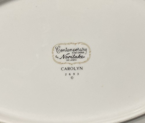 Vtg 9.75" Carolyn 2693 Oval Serving Bowl Contemporary Fine China Noritake - Picture 3 of 4